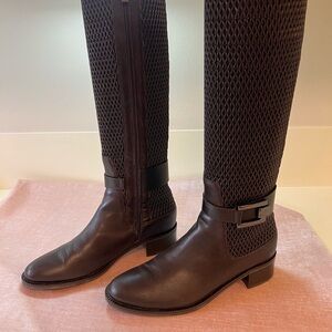 Aquatalia Odilia Calf Leather Boots in Espresso size 8